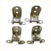 Set of four brushed silver metallic l-shaped front door hinge brackets with engraved markings for nissan patrol gu y61
