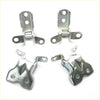 Silver metal hinge brackets with shiny galvanized finish and l-shaped design for front door hinges set mitsubishi triton l200