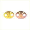 Two oval metal front door latch striker plates for mitsubishi delica l300 wagon 1986-1994 in gold and rose gold finish