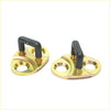 Gold-colored metal front door latch striker plates with black rubber handles for mitsubishi delica l300 1986-1999