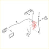 Front door lock latch for nissan datsun navara d21 1986-1997 with red brake caliper assembly showing internal parts