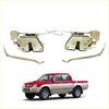 Pair of metallic front door lock latches with curved rods for mitsubishi triton strada l200 1996-2006 trucks