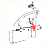 Red coiled cable assembly for front door lock latch set on toyota hilux 1997-2005 car door interior