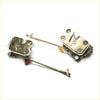 Silver-toned metal front door lock latch assemblies with springs and threaded rods for mitsubishi triton l200 1986-1996