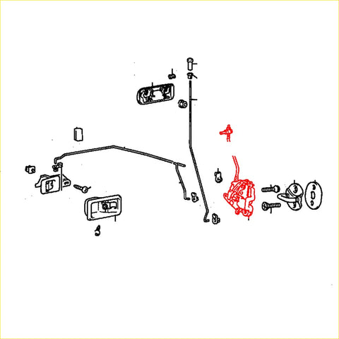 Red brake caliper assembly showing the front door lock latch x2 for mitsubishi triton l200 1986-1996 use