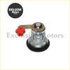 Front door lock for mitsubishi l200 2001-2005 silver metal with red plastic handle and black rubber base