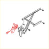 Front door power window motor for mitsubishi pajero sport 1996-2008 in red with wiring and connector attached