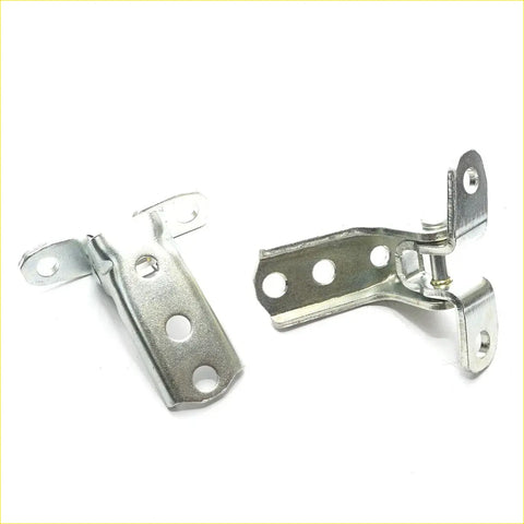 Silver metal front door upper lower hinge with sturdy design and multiple mounting holes for mitsubishi pajero montero sport