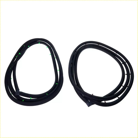 Black rubber front door weatherstrip with green markings for Nissan Datsun 120Y B210 1974-1977