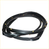 Front door weatherstrip for Nissan Datsun Navara d22 np300 Terrano in black rubber with gold metal fasteners
