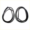 Black rubber weatherstripping seals coiled for front door frame installation on mazda familia 323 sedan 1980-1984