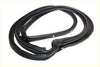 Front door weatherstrip for Datsun Nissan Sentra Sunny B12 sedan black rubber with yellow metal tabs