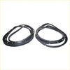 Front door weatherstrip x2 for Nissan Navara with black rubber seals and small metallic fasteners for a tight fit