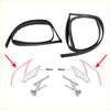 Black rubber front door window glass seal strip for mitsubishi colt triton 1996-2006 car windows