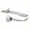 Front door window regulator for Nissan Pathfinder Terrano 1985-1995 silver metal with motor unit and black wiring shown from back side