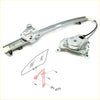 Silver metallic front door window regulator assembly with motor and wiring for 1985-1995 Nissan Pathfinder Terrano