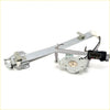 Silver metal front door window regulator left with motor and wiring for nissan datsun navara d21 visible from back