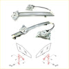 Silver metal front door window regulator set with motor and wiring for nissan datsun navara d21 1986-1997