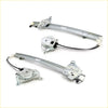 Front door window regulator set for Nissan Datsun Navara D21 showing silver metal parts with black wiring and white plastic components