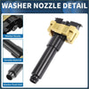 Front driver side headlight washer nozzle for Toyota Land Cruiser in black and yellow durable plastic design