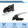 Silver-finished metal front driver side interior door handle with black plastic housing and red button for Toyota Rav4 2019-2022