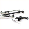 Front end steering linkage rebuild kit for Nissan Bravado ute with black and silver ball joints tie rods and brackets