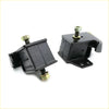 Front engine mount for nissan datsun 720 sd23 sd25 1980-1986 black rubber with brass-colored bolts and hex nuts