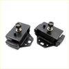 Black metal front engine mount brackets with hex bolts and threaded shafts for 1979-1983 toyota hilux