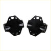 Black glossy metal front engine mount brackets with hex shape and multiple holes for toyota hilux 79-83 2.0l 2.2l