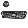 Front grill for toyota land cruiser 100 with black matte finish geometric lattice pattern and central oval emblem