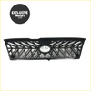 Black plastic front grill with geometric lattice and central oval emblem for toyota land cruiser 100 2003-2005