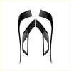 Black glossy plastic front grill molding trim protector cover with sleek angular design for mitsubishi outlander 2022-2024