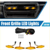 Set of four amber led front grille lights with black wiring and mounting hardware for toyota 4runner trd pro 2017-2023