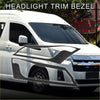 Black plastic front headlight trim bezel for toyota hiace commuter 2019-2020 set of 2 pieces