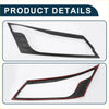 Black plastic front headlight trim bezel for Toyota Hiace commuter 2019-2020 with sleek angular design and red adhesive strip