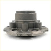 Gray metallic front hub wheel assembly with central bore and bolt holes for mazda b series 4x4 abs use