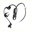 Black front left abs wheel speed sensor for toyota avalon with molded plastic housing and wiring harness