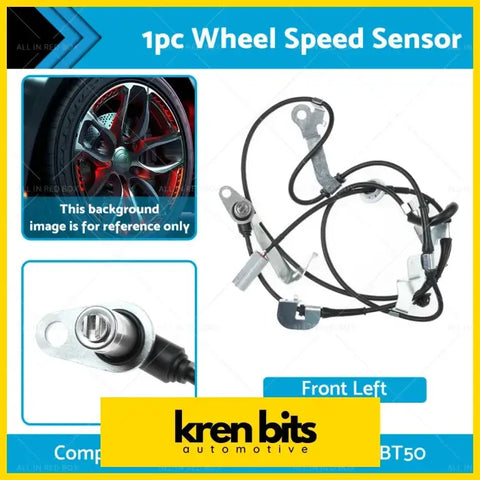 Black and silver front left abs wheel speed sensor with coiled wire for ford ranger pj pk 2.5l