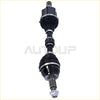 Front left axle shaft for range rover evoque with black drive shaft, chrome accents, and rubber boots visible from back side