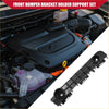 Front left black plastic bumper bracket holder support set for 2013-2016 Toyota Avalon shown from the back side