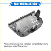 Front left bumper tow hook cover for toyota prius xw30 made of black plastic with molded tabs and a textured surface
