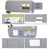 Gray plastic front left car sun visor with built-in mirror and warning labels for toyota rav4 2006-2012
