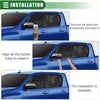 Blue toyota hilux truck front left door window belt weatherstrip with black tint and chrome side mirrors from 2005-2014