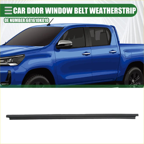 Black rubber front left door window belt weatherstrip for toyota hilux 2005-2014 designed for car door seals