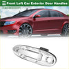 Front left exterior door handle for Toyota Land Cruiser 2008-2021 with chrome finish and black plastic bracket