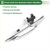 Front left exterior door handle for Toyota Land Cruiser with chrome finish and black plastic components sleek curved design