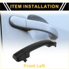 Black plastic front left exterior door handle for Toyota Tundra 2007-2020 shown from back side