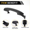 Front left exterior door handle for toyota tundra in black plastic with textured grip and molded mounting brackets