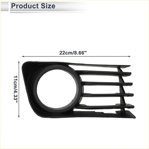 Front left fog light grill for toyota prius 2004-2009 black plastic with circular opening and horizontal slats