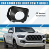 Black plastic front left fog light grille cover with circular opening and mounting tabs for toyota tacoma 2016-2020